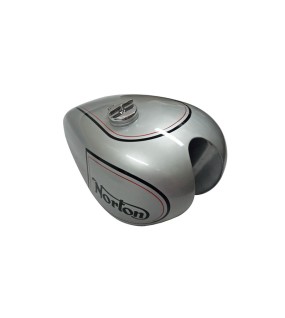 New Norton ES2 Silver Painted Petrol Tank With 2 Side Holes For Knee Pads + Cap