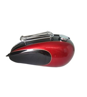 New Triumph T150 Black And Cherry Painted Petrol Tank With Grill Rack And Cap
