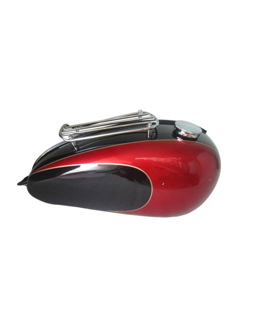 New Triumph T150 Black And Cherry Painted Petrol Tank With Grill Rack And Cap