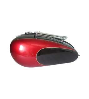 New Triumph T150 Black And Cherry Painted Petrol Tank With Grill Rack And Cap
