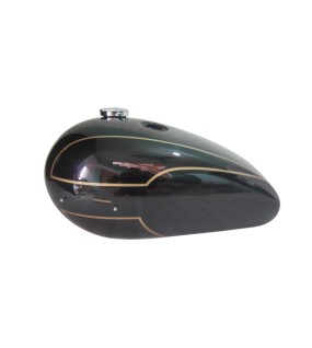 New Triumph T140 Black Painted Fuel Tank (Reproduction) With Chrome Cap and Tap