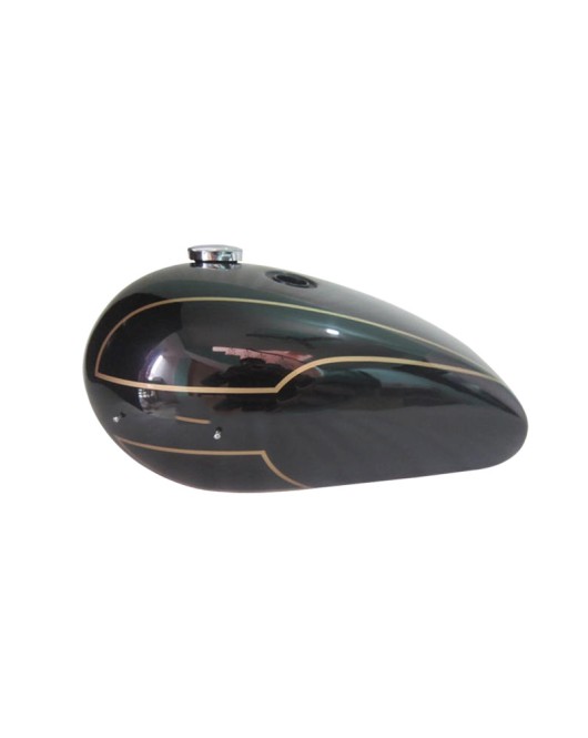New Triumph T140 Black Painted Fuel Tank (Reproduction) With Chrome Cap and Tap