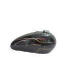 New Triumph T140 Black Painted Fuel Tank (Reproduction) With Chrome Cap and Tap
