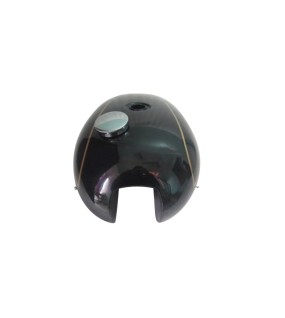 New Triumph T140 Black Painted Fuel Tank (Reproduction) With Chrome Cap and Tap