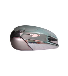 Norton Dominator Model 88 99 Wideline Chrome &amp; Silver Painted Fuel Tank With Cap
