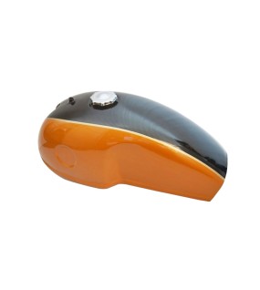 Benelli Mojave Cafe Racer 260 360 Petrol Fuel Tank - Black Orange Paint