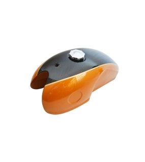 Benelli Mojave Cafe Racer 260 360 Petrol Fuel Tank - Black Orange Paint