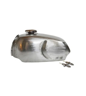 New Norton Commando Roadster Raw Steel Petrol Tank + Petrol Tank Cap &amp; Taps