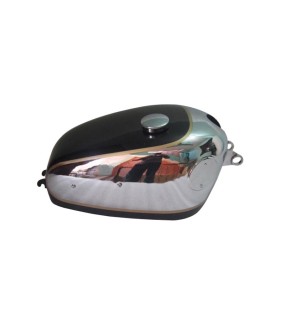 New Velocette Venom Chrome And Black Painted Fuel Petrol Tank With Cap And Tap
