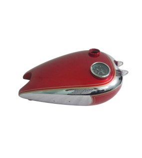 New BSA C10 C11 Cherry Painted Chromed Gas Petrol Tank With Replica Smith Speedo