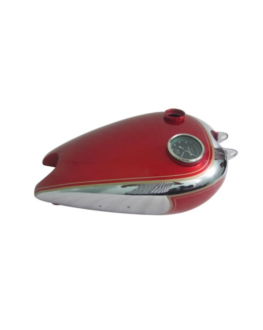 New BSA C10 C11 Cherry Painted Chromed Gas Petrol Tank With Replica Smith Speedo