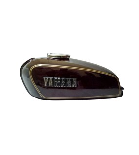 Petrol Fuel Gas Tank Steel Maroon With Chrome LID Cap Yamaha RX100 RX125