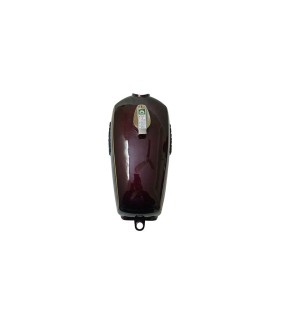 Petrol Fuel Gas Tank Steel Maroon With Chrome LID Cap Yamaha RX100 RX125