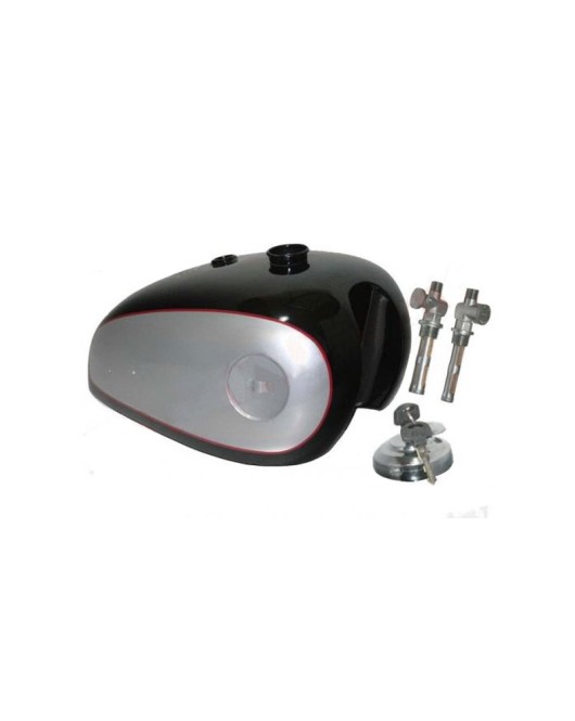 New BSA Goldstar A7 A10 Black Silver 4 Gal Petrol Fuel Tank + Taps + Cap
