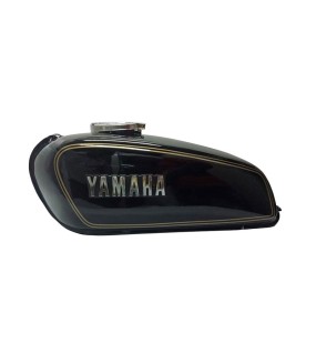 Yamaha RX100 RX125 Black Petrol Fuel Gas Tank With Chrome LID Cap &amp; Tap