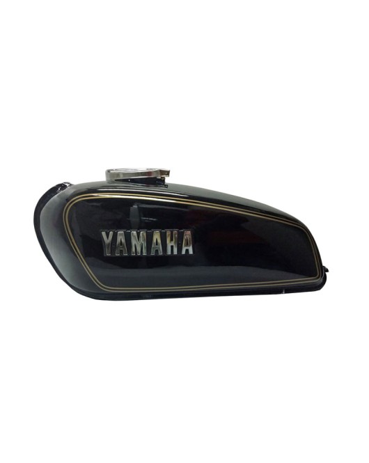 Yamaha RX100 RX125 Black Petrol Fuel Gas Tank With Chrome LID Cap & Tap
