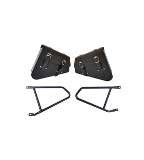 Royal Enfield Interceptor 650 Pannier Bags Pair With Mounting Rails Black     