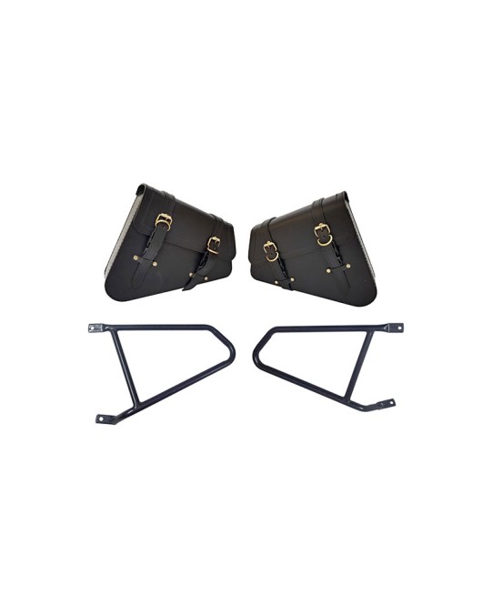 Royal Enfield Interceptor 650 Pannier Bags Pair With Mounting Rails Black     