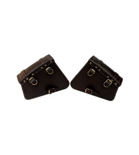 Royal Enfield Interceptor 650 Mounting Rails With Leather Pannier Bags Brown