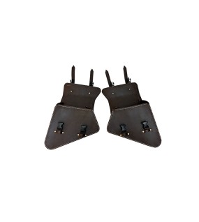 Royal Enfield GT Continental 650 Mounting Rails With Leather Pannier Bags Brown