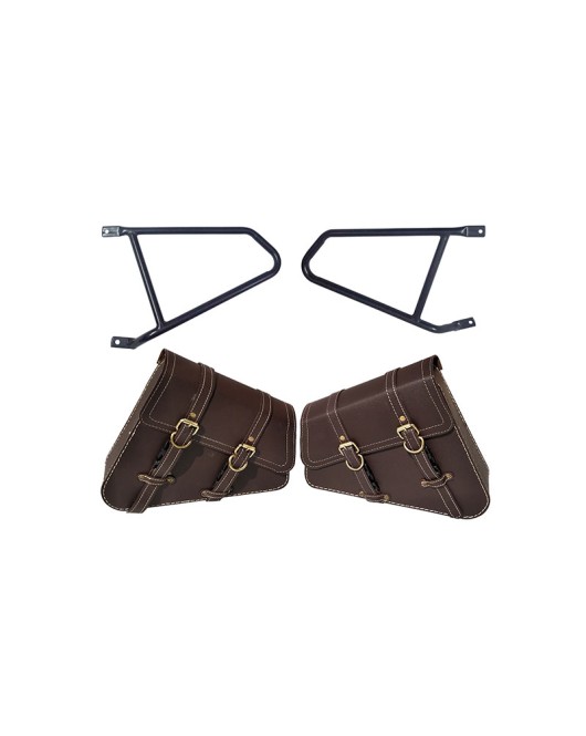 Royal Enfield Interceptor 650 Mounting Rails With Pannier Bags Pair Brown 