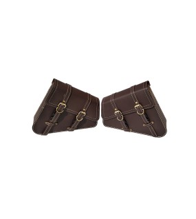 Royal Enfield Interceptor 650 Mounting Rails With Pannier Bags Pair Brown 