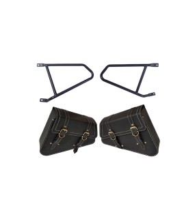 Royal Enfield Interceptor 650 Mounting Rails With Pannier Bags Pair Black