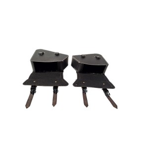 Royal Enfield Interceptor 650 Mounting Rails With Black Pannier Bags Pair
