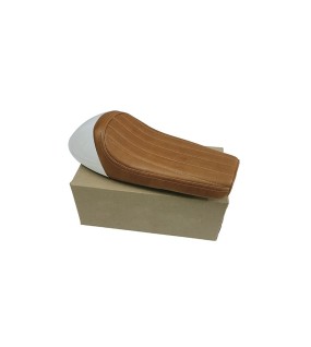 Royal Enfield GT Continental and  Interceptor 650cc Single Seat Leather with White Cowl D1