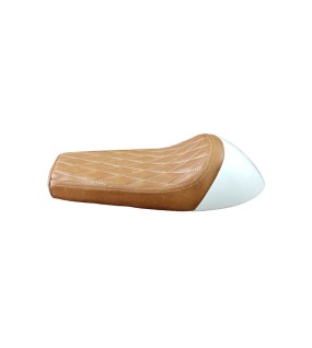Royal Enfield GT Continental and  Interceptor 650cc Single Seat Leather with White Cowl D6