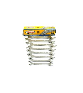 8 Pc Double Open End Jaw Spanner Set Chrome Plated