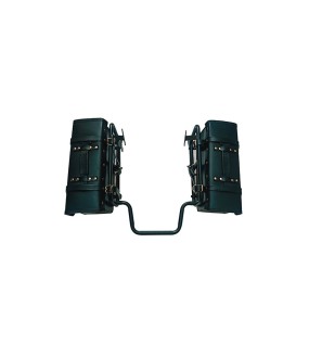 Royal Enfield Himalayan Pannier Rails and Leather Bags Pair Black