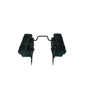 Royal Enfield Himalayan Pannier Rails and Leather Bags Pair Black