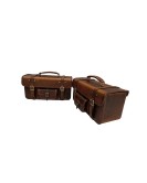 Royal Enfield Himalayan Pannier Rails and Leather Bags Pair Brown