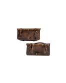 Royal Enfield Himalayan Pannier Rails and Leather Bags Pair Brown