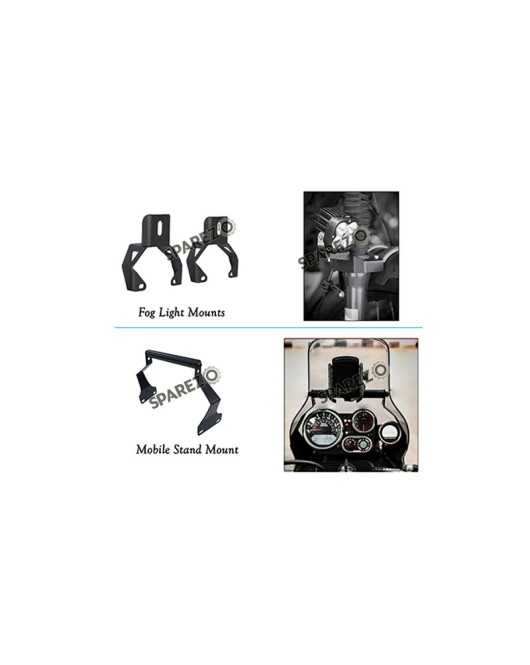 Royal Enfield Himalayan BS6 Fog Light Mounts and Mobile Stand Mount Accessories