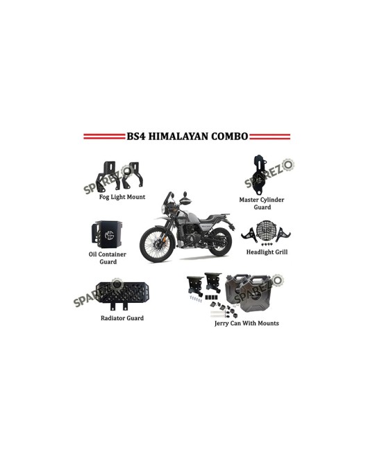 Royal Enfield Black Jerry Can Pair Combo of 6 PCS For Himalayan 411cc BS4