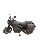 Royal Enfield Hunter 350 Leather Saddle Bags Rusty Brown With Mounting Pair