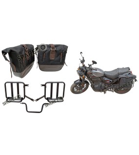 Royal Enfield Hunter 350 Pannier Luggage Bags Brown And Mounting 2022-23