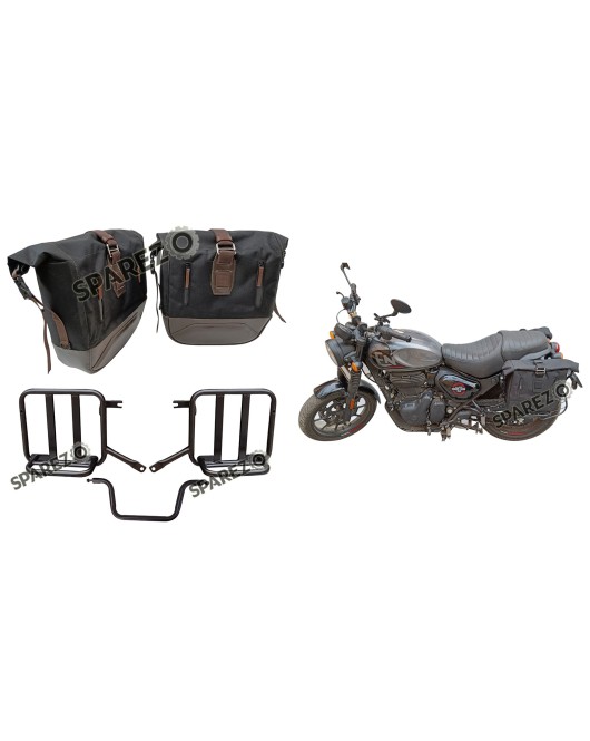 Royal Enfield Hunter 350 Pannier Luggage Bags Brown And Mounting 2022-23