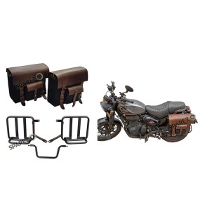 Royal Enfield Hunter 350 LH RH Pannier Luggage Bags Black And Mounting 2022-23