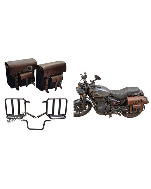 Royal Enfield Hunter 350 LH RH Pannier Luggage Bags Black And Mounting 2022-23
