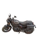 Royal Enfield Hunter 350 Leather Saddle Bags Glossy Black With Mounting Pair