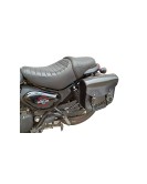Royal Enfield Hunter 350 Leather Saddle Bags Glossy Black With Mounting Pair