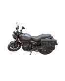 Royal Enfield Hunter 350 Grey Black Leather Bags with Mounting Pair