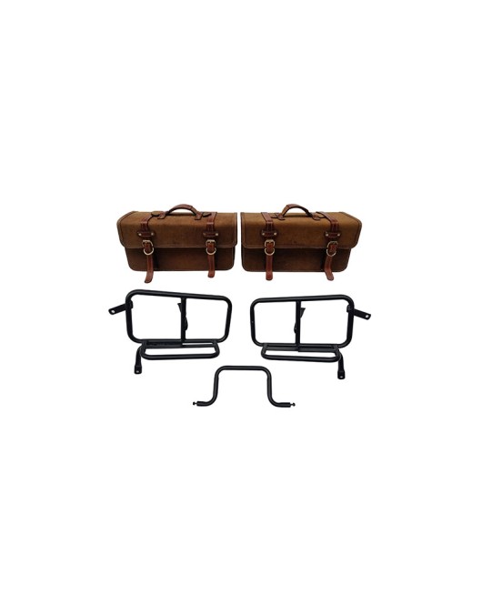 Royal Enfield GT Continental 650 Pannier Rails & Bags Brown Tan Pair