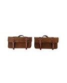 Royal Enfield GT Continental 650 Pannier Rails & Bags Brown Tan Pair
