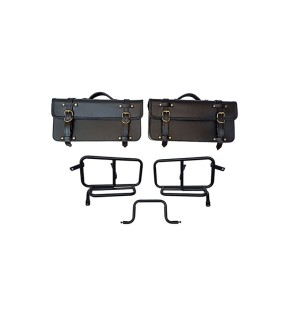 Royal Enfield Interceptor 650 Pannier Rails &amp; Bags Black Pair