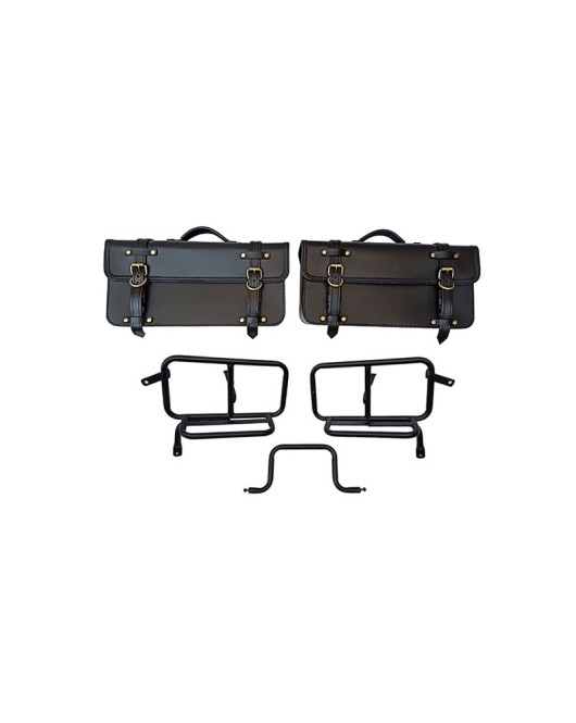 Royal Enfield GT Continental 650 Pannier Rails & Bags Black Pair