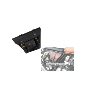 Royal Enfield GT and Interceptor 650 Side Panel Bag With Pocket Genuine Leather Black